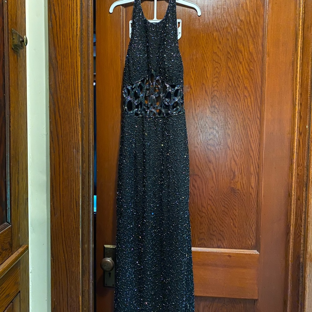 Formal black sequin dress
